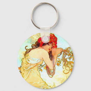 Llavero Verano de Art Nouveau de Alphonse Mucha