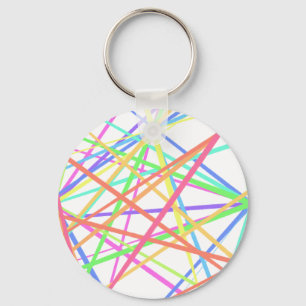 Llavero Verano Flair: Neon Rainbow Striped