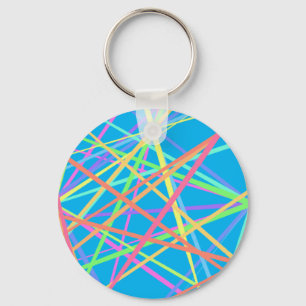 Llavero Verano Flair: Neon Rainbow Striped
