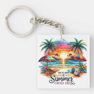 Llavero Verano Vibes Brushstrot Beach Sunset-34626 Sticke