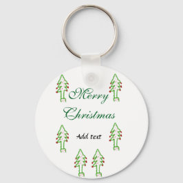 Llavero Verde árbol de navidad rojo cereza alegría Navidad