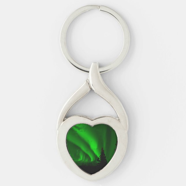 Llavero verde aurora-boreal (Anverso)