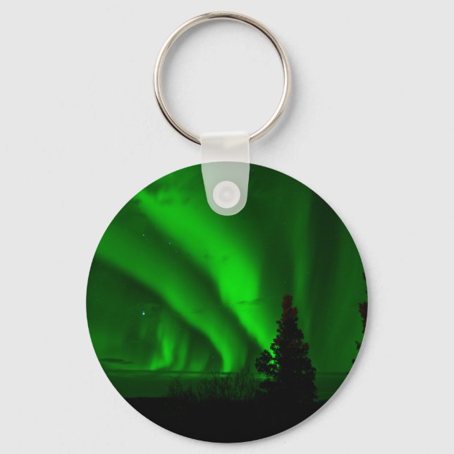 Llavero verde aurora-boreal (Anverso)