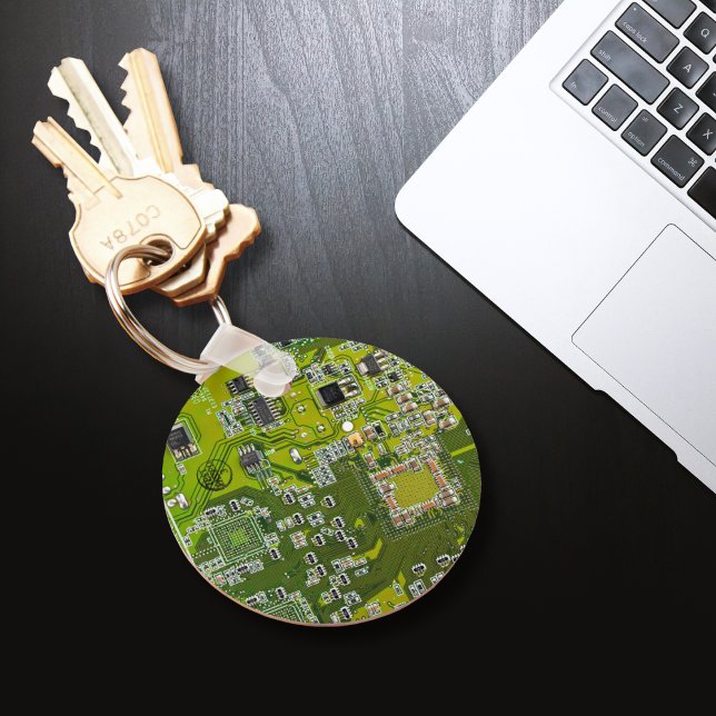 Llavero Verde claro de la placa de circuito geek del orden (Subido por el creador)