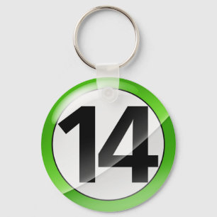 Llavero verde del número 14