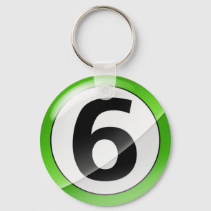 Llavero verde del número 6