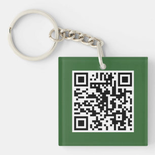 Llavero verde del personalizado del CÓDIGO de QR