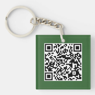 Llavero verde del personalizado del CÓDIGO de QR
