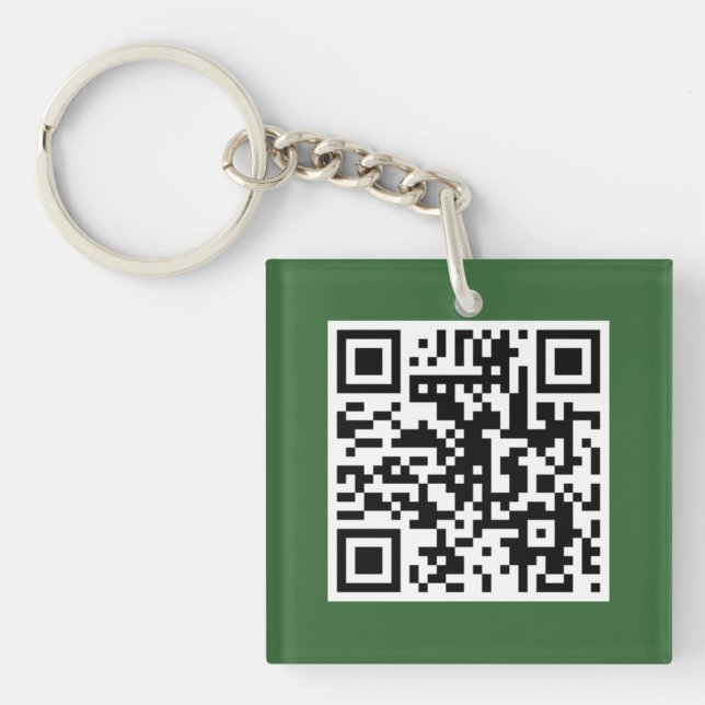Llavero verde del personalizado del CÓDIGO de QR (Frente)