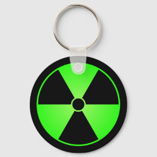 Llavero verde del símbolo de la radiación