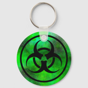 Llavero verde del símbolo del Biohazard de la