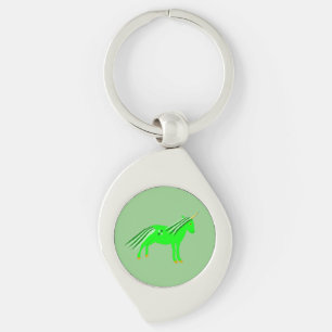Llavero Verde irlandés lindo y unicornio de oro