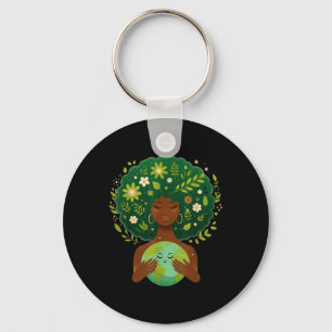 Llavero Verde Negro Afro Madre Tierra Día Gaia Salven Nues