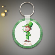 Verde personalizado con puntos de polka Leprechaun