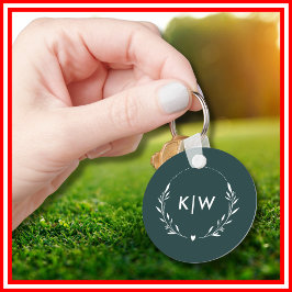 Llavero Verde y blanco de los bosques | Monograma de Inici