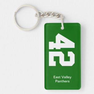 Llavero Verde y blanco se divierte número del jersey