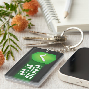 Llavero Verificado Por Dios Fe Cristiana Believer Funny