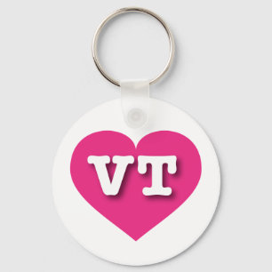 Llavero Vermont Hot Pink Heart - Amo la VT
