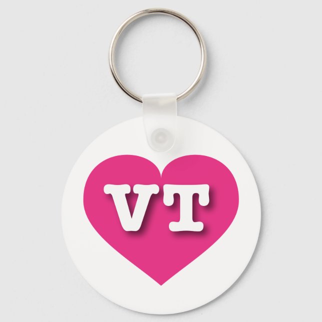 Llavero Vermont Hot Pink Heart - Amo la VT (Anverso)