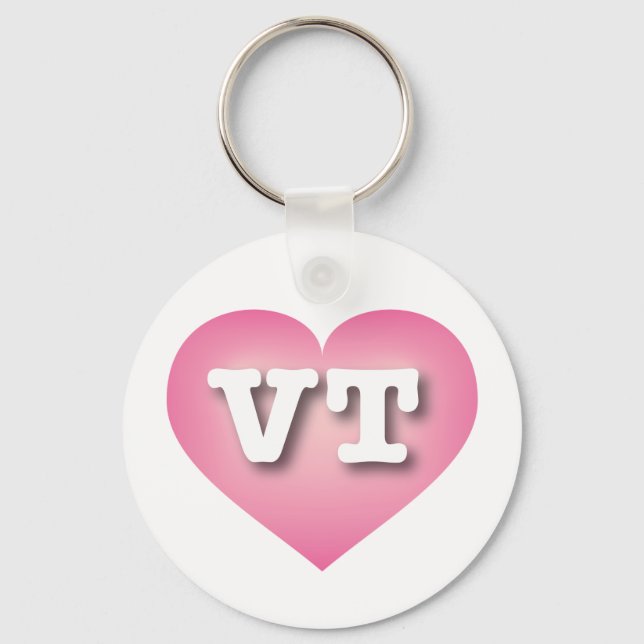 Llavero Vermont Pink Fade Heart - Amo la VT (Anverso)