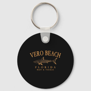 Llavero Vero Beach Florida Shark Retro Arched Naranja Lett