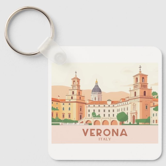 Llavero Verona Italia Pastel Travel - Balcón de Julieta (Anverso)