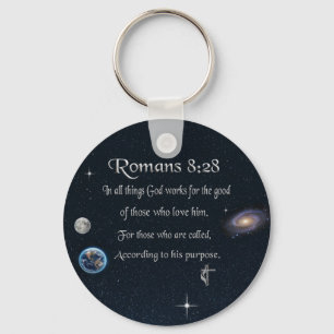 Llavero versículo bíblico cristiano Romanos 8:28