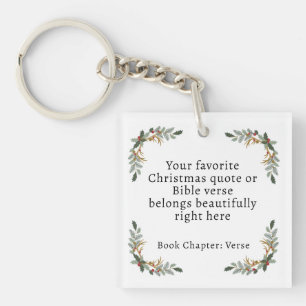 Llavero Versículo de la Biblia de Navidad minimalista