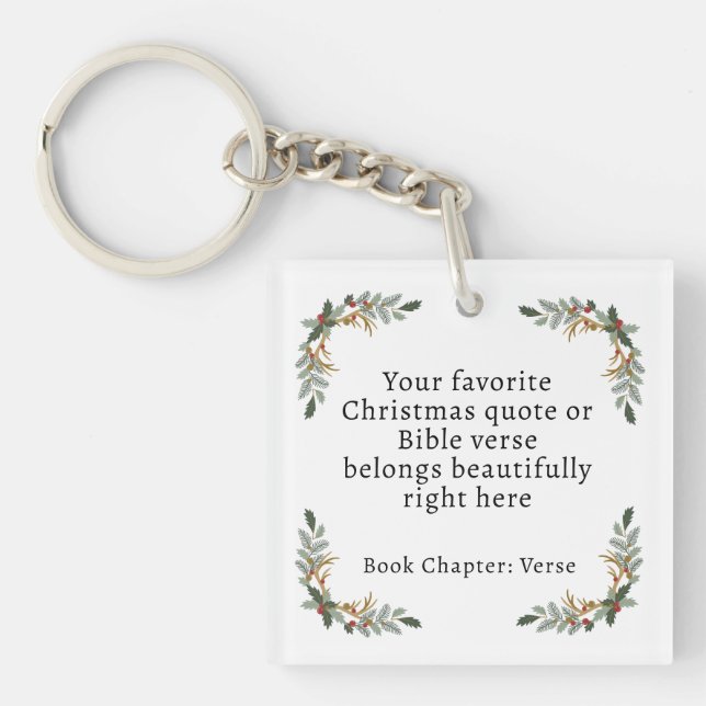 Llavero Versículo de la Biblia de Navidad minimalista (Frente)