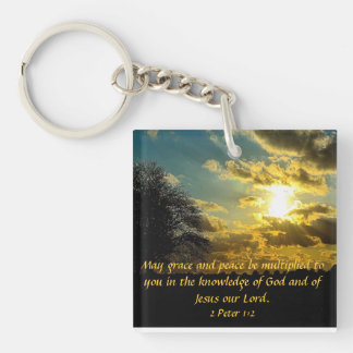 Llavero verso de la biblia al atardecer 2 Cadena clave Pet
