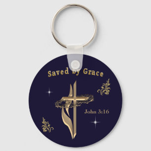 Llavero Verso de la Biblia salvado por Grace