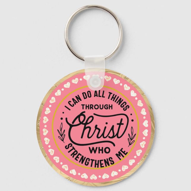 Llavero Verso puedo hacer todas las cosas a través de Cris (Anverso)