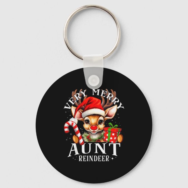Llavero Very Merry Aunt Reindeer Matching Christmas  (Anverso)