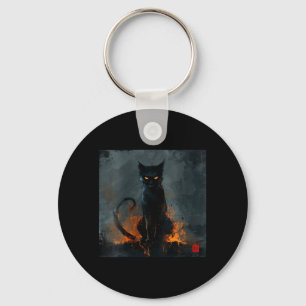 Llavero Vestido de cuello en V de gato negro de Halloween 