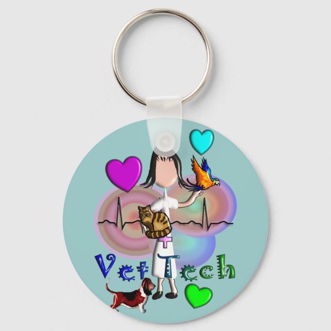 Llavero Vet Tech Gifts Unique Embossed Style Graphics (Anverso)