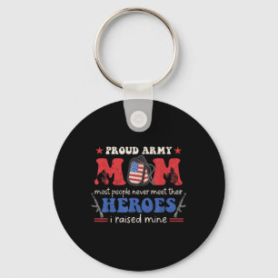 Llavero Veterana del Ejército Orgullosa, mamá, levanté la