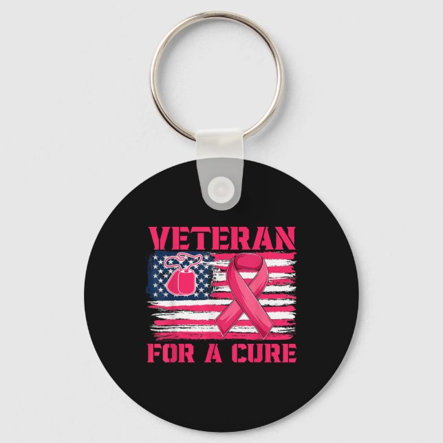 Llavero Veterano De Concienciación Sobre El Cáncer De Mama (Anverso)
