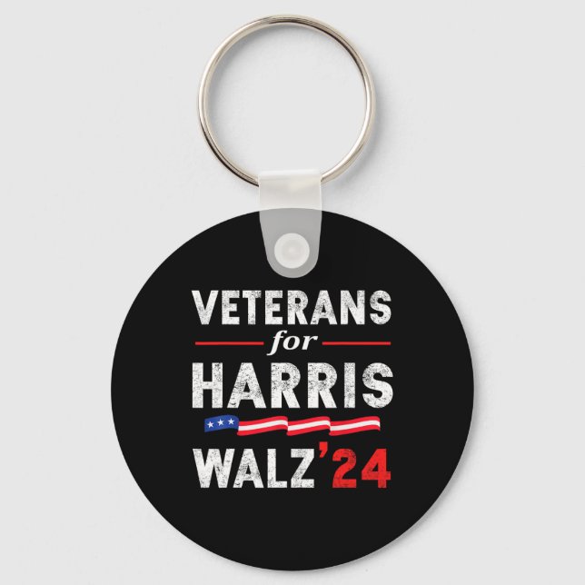 Llavero Veteranos De La Votación De Harris Waltz 2024 Blue (Anverso)