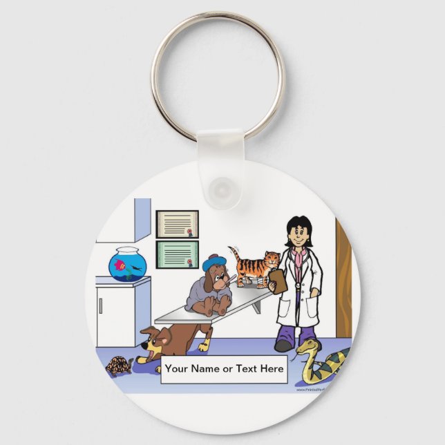 Llavero Veterinaria personalizada - Personalizado femenina (Anverso)