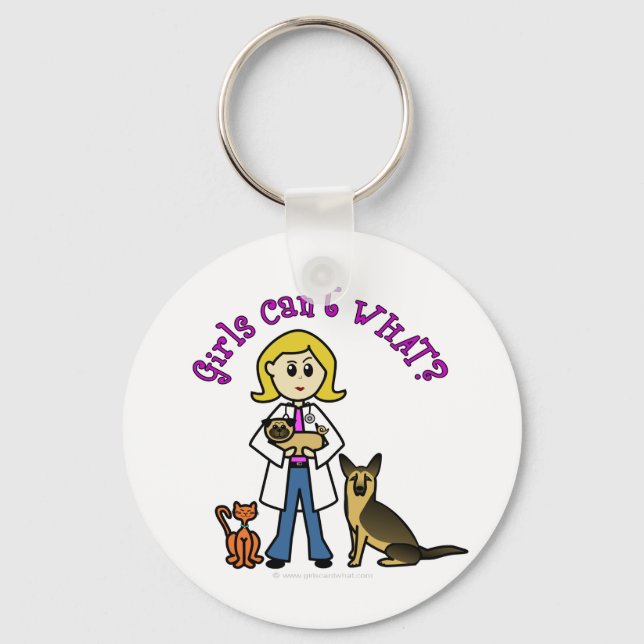 Llavero Veterinaria rubia (Anverso)