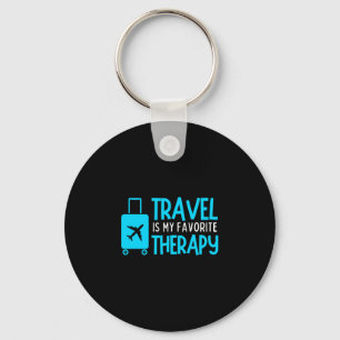 Llavero Viajar es la terapia favorita del viajero divertid
