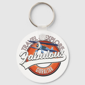 Llavero viajar explorar fabuloso logotipo de Gibraltar