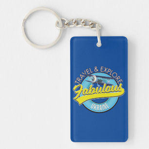 Llavero viajar explorar fabuloso Ucrania logo Clásico Redo