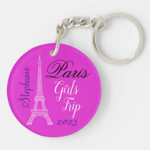 Llavero Viaje de Chicas de la Torre Eiffel de París Rosa m
