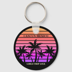 Llavero Viaje de Chicas Personalizados de palmeras negras