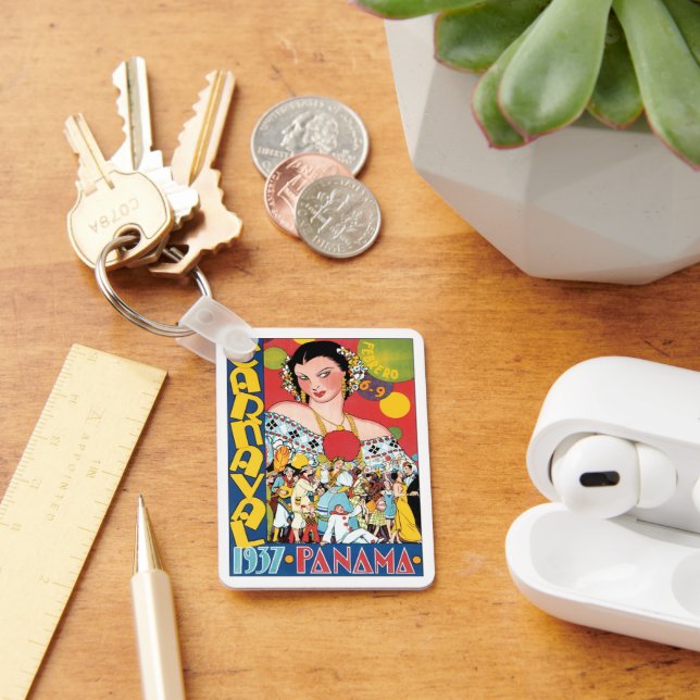 Llavero Viaje de época 1937 Fiesta del Carnaval de Panamá (Escritorio )