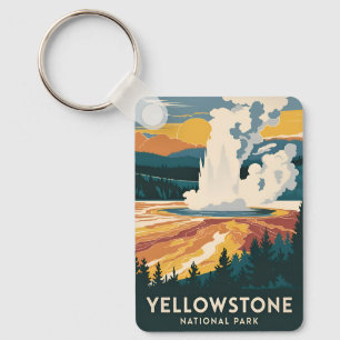 Llavero Viaje de época Parque Nacional Yellowstone Escenar