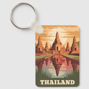 Llavero Viaje de época Tailandia Templo Budista Templo Sun