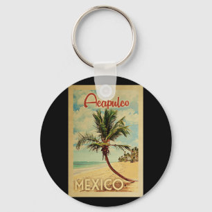 Llavero Viaje del vintage de la palmera de Acapulco