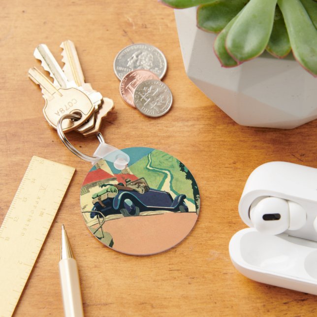 Llavero Viaje en coche convertible en el país (Escritorio )